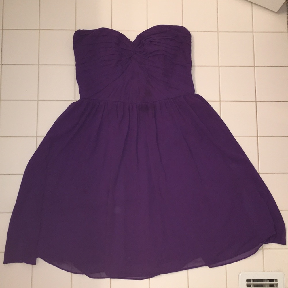 “Pink tulip club” purple homecoming dress